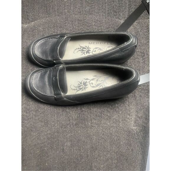 Merrell Womens Black Leather Loafer Slip On Shoes Size 8 - Picture 11 of 16
